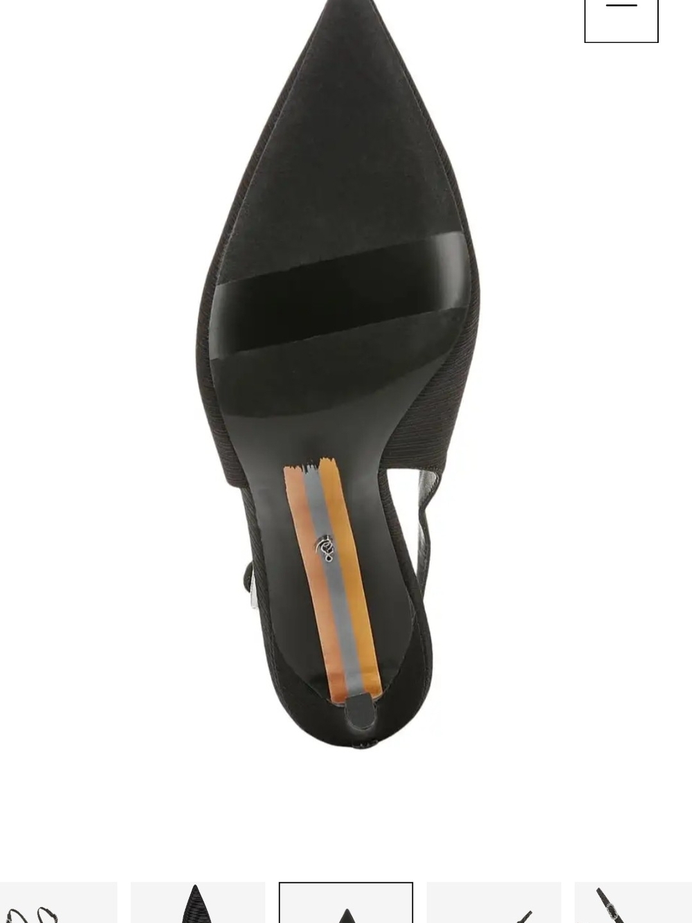 NIB Sam Edelman Black Slingback Pointed-Toe Stiletto Pumps. Size 7 - Picture 3 of 13